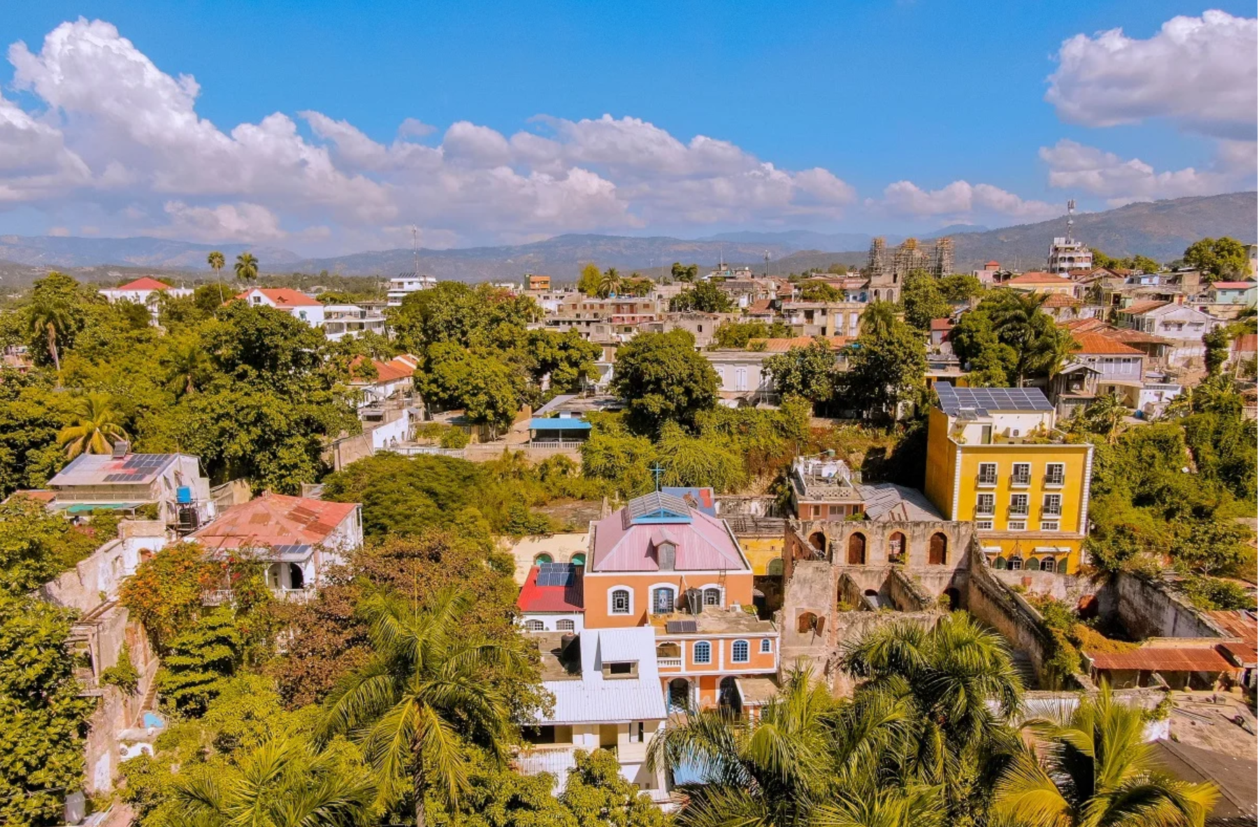 Aerial view of Jacmel, Haiti