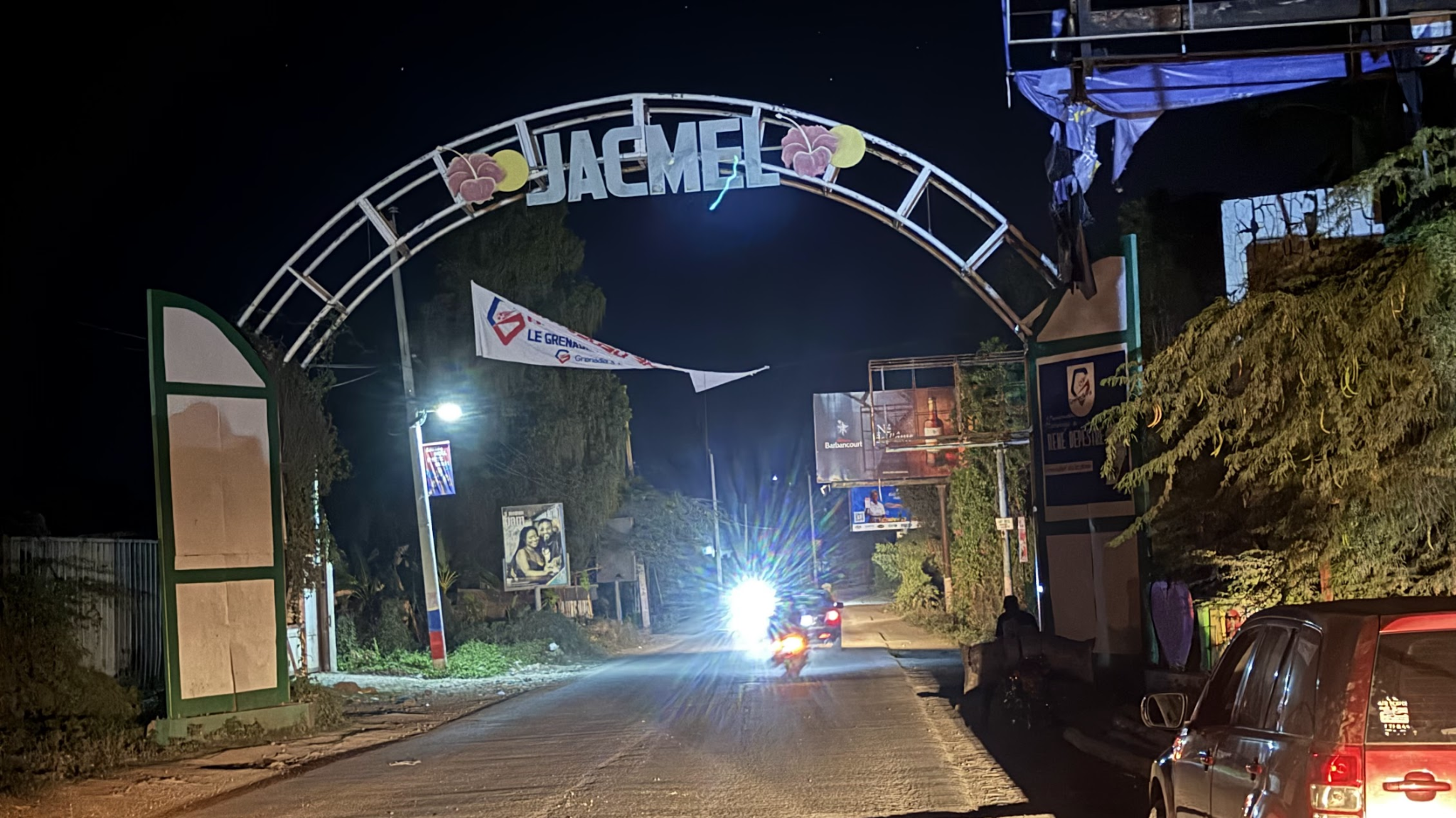 Jacmel entrance at night